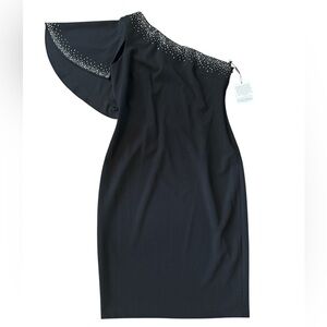 Calvin Klein Black Asymmetrical Dress with Embellishments/sequins. So pretty!🤩